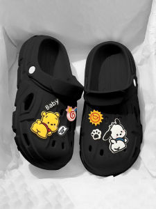 Couples Summer Outdoor Wear Thick Bottom Cartoon Slip-On Sandals Mens Womens Home Slippers Comfortable PVC Material