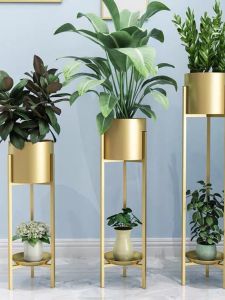 Nordic Style Indoor Iron Art Small Flower Stand Living Room Balcony Plant Pot Simple Floor-Mounted Climbing Vine Flower Rack