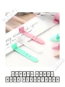 KAMJE Tali Pengikat Penggulung Perapih Kabel Cord Holder Cable Tie Clip Karet Silikon