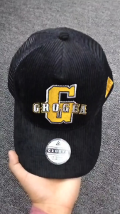 Grogea Topi Jaring Pria Wanita GA 08 Hitam Corduroy Trucker Hat Bordir 3D Distro Orisinal
