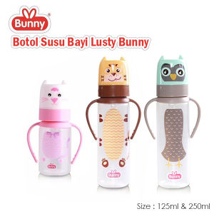 Lusty Bunny Botol Susu Bayi Karakter Lucu Dengan Pegangan 125ml & 250ml