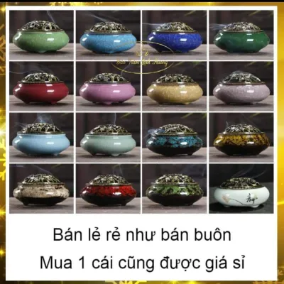 Lư xông trầm hương gốm sứ