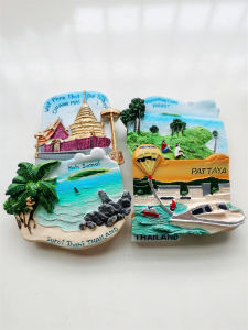 Thailand Tourist Souvenirs Phuket Sumi Island Wat Phra Kaeo Pattaya Landscape Architecture Magnetic Refrigerator Sticker Decoration