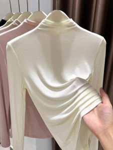Elegant Exclusive Design Spring Half-High Collar Long-Sleeve T-Shirt