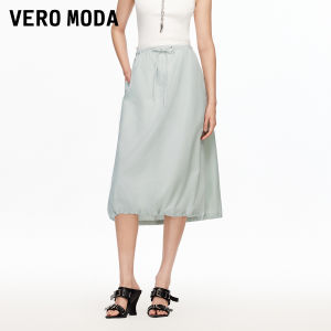 Vero Moda | Cotton Drawstring Double Waist A-Line Skirt