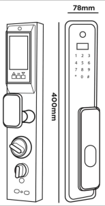 Khóa cửa vân tay thông minh Hubert HB CG88 rough black face id app wifi chính hãng công nghệ Đức