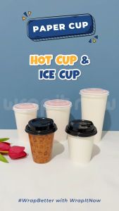 (Isi 50 Pcs) Papercup 8oz 9oz 12oz 16oz 22oz Paper cup coffee papercup panas dingin paper cup teh