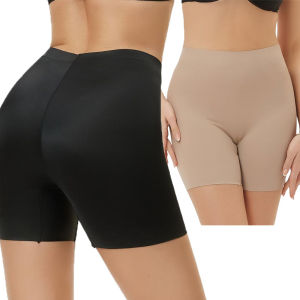 กางเกงผ้ายืดขาสั้นสำหรับผู้หญิงกางเกงกางเกงบอกเซอร์ S-4XL เอวกลางไร้รอยต่อสำหรับกางเกงชั้นในช่วยกระชับก้น