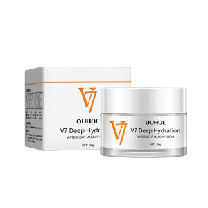 Ouhoe V7 Deep Hydration Waterlight Makeup Cream Moisturizing Deep Hydration Brightening Concealer Easy Makeup Improve Blemish Dullness Dark Circles Deep Nourish Protect Skin Even Skin Tone 50g