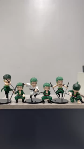 SET OF 6 One Piece Blind Box Anime Roronoa Zoro Oni Giri Battle Mode Toy Action Figure Christmas G