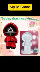 Tượng thạch cao lính tam giác Trò Chơi Con Mực Squid Game M76 (Không kèm màu) Bé Tô Màu Tô Tượng