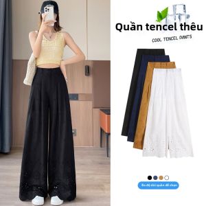 La Chapelle | Quần Dài Chân Rộng Thêu Ren Màu Hải Quân Mới Về cho Người Thấp