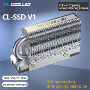 COOLLEO CL-SSD V1 M.2 2280 SSD Nvme Heat Sink Solid State Drive Radiator Fully Electroplated Reflow Welding AGHP HeatPipe Cooler