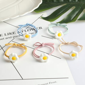 Gratis Ongkir - (1 PC) Ikat Rambut Motif Telur Gaya Korea / Kunciran Rambut / Karet Rambut Elastis