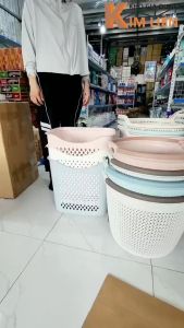 Sọt tròn đan HOKORI nhựa VIỆT NHẬT cao cấp - Lưới thoáng khí đựng quần áo đồ chơi bé - 5131/2