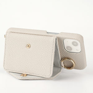 Womens Stylish Crossbody PU Leather Phone Case for IPhone16promax 15promax Pro Plus with Long Lanyard and Mirror Phone Cover