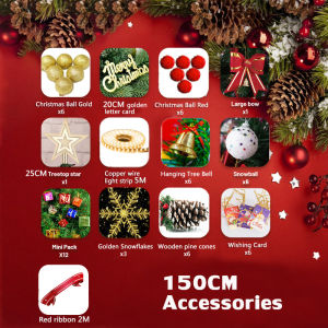 【2024 Upgrade Package】Christmas Tree with decoration set for home 4ft/5ft/6ft/7ft makapal Party Decorative for Holiday