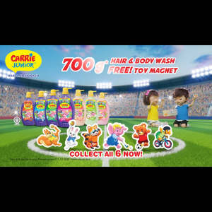 CARRIE JUNIOR Hair & Body Wash - Apricot Yoghurt (700g) [New Toy] Nourishing & Moisturising Skin |Kids Shower