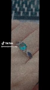 Nhẫn đính đá Alpanite và CZ Blue - MOON Jewelry