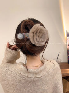 Kẹp Tóc Nhung Hoa Hồng Hương Thơm Kang Jin Yong 584515 Phụ Kiện Tóc Cao Cấp Cho Mùa Thu Đông Kẹp Tóc Hình Mỏ Vịt Kẹp Tóc Một Hàng