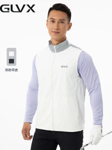 Lightweight Breathable Golf Vest for Men Spring Summer Quick Dry Elastic Collar Golf Clothing V-Neck Sports Fitness Fan Gear