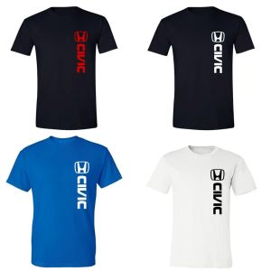 Honda | Honda Mens and Womens T-shirt Honda Civic Summer Motorcycle Tee Racing Short-sleeved Spring Cycling Off-road Trendy Top
