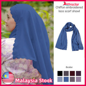 【In Stock】Shawl chifoon sulam embroidery murah premium Ready stock in Malaysia