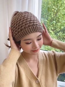 Pineapple Crochet Head Wraps Scarf for Girls Women Winter Warmers Hat Headbands Knitted Soft Turban