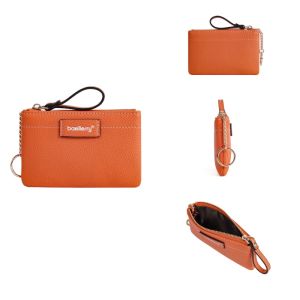 Ví Nữ Mini Thời Trang 2025 Ví Đựng Thẻ Có Khóa Kéo Đựng Chìa Khóa Túi Đựng Xu Ví Da PU Màu Trơn Phong Cách Hàn Quốc