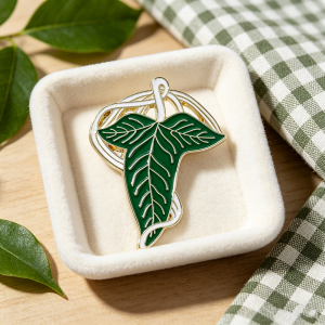 Bandai | Elven Leaf Brooch Enamel Pin - Decorative Lapel Accessory for Backpacks Ideal Gift for Friends Inspired by Leaves of Lórien