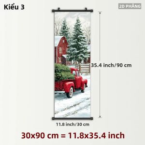 VIKAMA Vintage Giáng Sinh Cuộn Thảm Tuyết Phủ Nhà Thờ Tiểu Thuyết Nghệ Thuật Treo Tường Vải Polyester Poster Cho Trang Trí Phòng Khách
