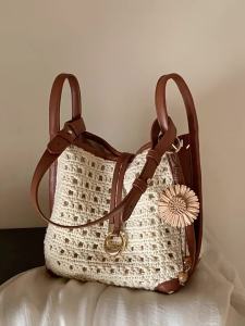 CHIO‘2ND | Summer Sunflower Braided Tote Bag Versatile
