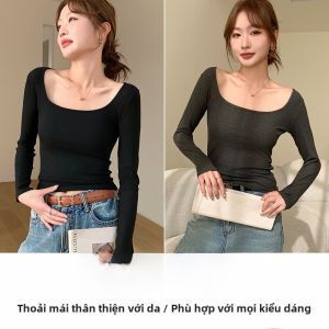 MiiOW | Áo sơ mi dài tay màu trắng cổ chữ U đơn giản thường ngày cho nữ mùa hè mới ôm vừa vặn Áo khoác ngoài MiiOW Cat Person