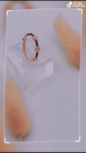 Cincin Emas 8K Model Cartier Kombinasi Permata Warna Hitam