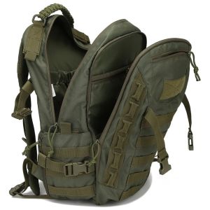 35 litre mens outdoor backpack Waterproof camo camping hiking backpack Large wearable sports bag