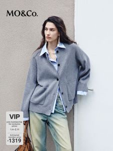 MO&Co. | Áo Cardigan Knit Phong Cách Áo Sơ Mi Form Rộng