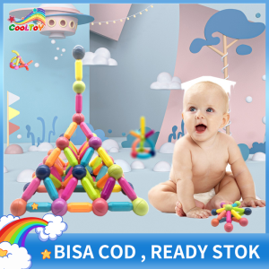 COOLToy 25/36/42/64 DIY Mainan Magnet Stick Balls Magnetic Building Blocks Puzzle Kreatifitas Toys Edukasi Mainan Dengan Kotak