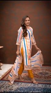 reka bentuk pelancaran baru harian dan kasual memakai Kurti dengan seluar dan Dupatta untuk wanita dan gadis