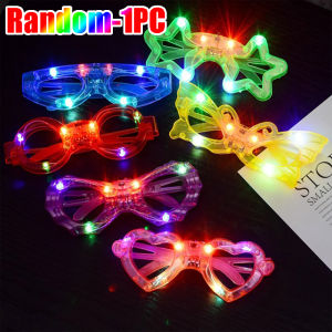 LED Flashing Multi Color Party Star Glasses Neon Light up Sunglasses Light-Up Glowing Glasses Toys for Adults Kids Party Favor
