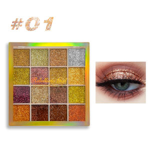 Bảng Phấn Mắt Nhũ Vàng 16 Màu Siêu Lấp Lánh Trang Điểm Mắt Mỹ Phẩm Cầm Tay Quà Tặng Với Hiệu Ứng Lấp Lánh