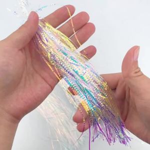 Lateral Scale Flashabou Strands Fly Tying Material Corrugated Flash Gliss Bucktail Spinnerbait Baitfish Streamer Fishing Lures