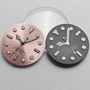 RICHUS 29mm Watch Dial Blue-Green Luminous Fit VH31 Quartz Movement Watch Replacement Parts Red Dial & Hands Set
