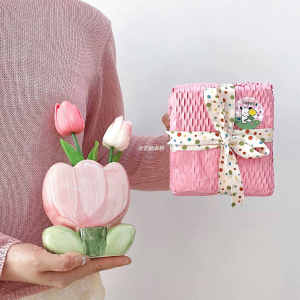 Flower Ceramic Pen Holder Table Vase Decoration Cute Girl Pen Holder Office Stationery Shelf Creative Decoration