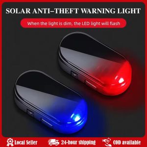 Mini Lamp Flashing Car Fake Security Light USB Solar Powered Simulated Dummy Alarm Wireless Warning Anti-Theft Caution Led light