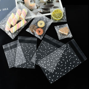 100 Chiếc Túi Cellophane Nhựa Trong Suốt Có Họa Tiết Chấm Bi Tự Dính Cho Kẹo Bánh Quy Đóng Gói Quà Tặng Đám Cưới Sinh Nhật Tiếp Liệu