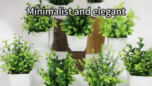 Miniature Artificial Plants with Pots Plastic Decorative Flowers Indoor Faux Flowers for Decoration