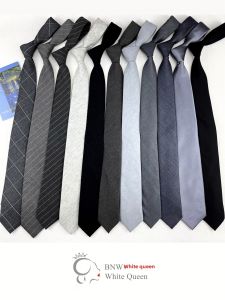 Handmade Woolen Cotton Tie Casual Style Solid Color Pattern College England Style Leisure Black Grey Depth And Lightness
