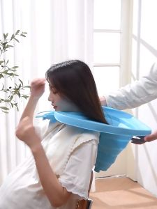 Foldable Portable Hair Washing Basin Shampoo Trays Tube Inflator Pump Mobile Hair Washing Basin Portable Washing Basin Hair