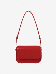 Red Single Shoulder Bag Womens Summer Tofu Saddle Bag Lucky Money Bag Diagonal Small Square Bag Korean Style Casual Handbag