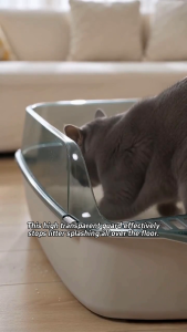 Cat Litter Box Fully Open Large Space Cat Toilet With Scoop For Kitten Adult Cats Easy Clean